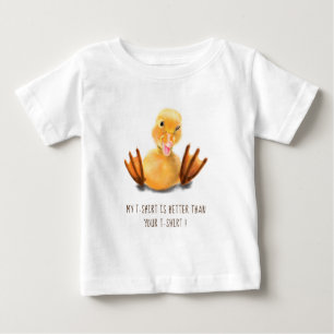 Camiseta Piscar os olhos de Reprodução de Pato Amarelo Fe