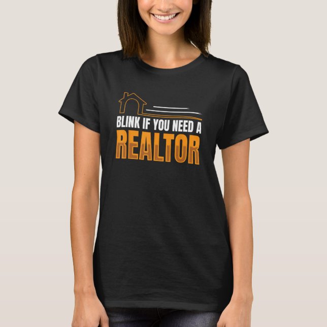Camiseta Piscar Se Precisar De Um Agente Imobiliário Elmar  (Frente)