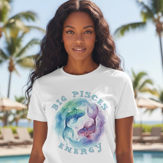 Camiseta Pisces Zodiac Sign Watercolor Fish Astrology (Criador carregado)