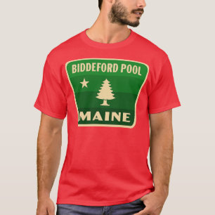 Camiseta Piscina Biddeford Maine Retro Pine Tree Green