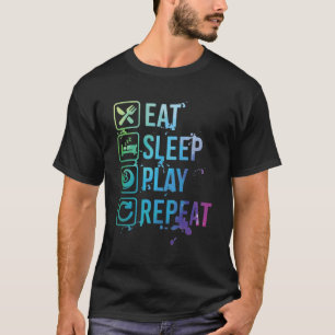 Camiseta Piscina Billiard Snooker Coma Sono Repetir Aquarel