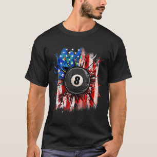 Camiseta Piscina Billiards 4 de julho Men USA American Flag