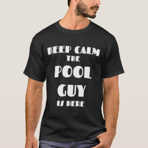 Camiseta Piscina Cara Engraçada Piscina Mantenha Calma Mulh