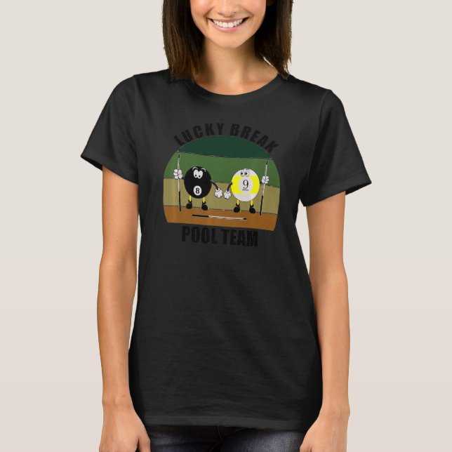 Camiseta Piscina De Quebra Sortuda Da Equipe Da Piscina De  (Frente)