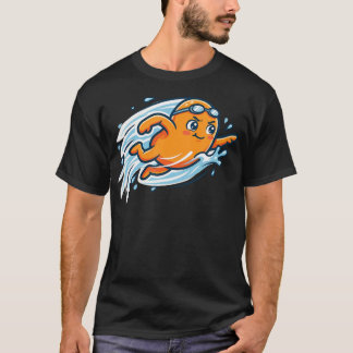 Camiseta Piscina de Verão com Vibrações Laranja