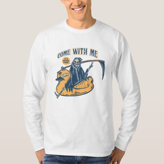 Camiseta Piscina do Pato de Grim Reaper (Frente)