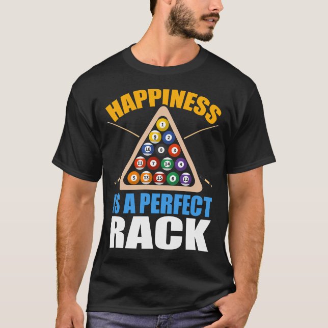 Camiseta Piscina Engraçada de Humor Rack Billiards (Frente)