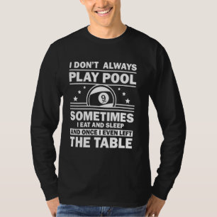 Camiseta Piscina Engraçada Para Homens 8 Ball Billiard Pisc