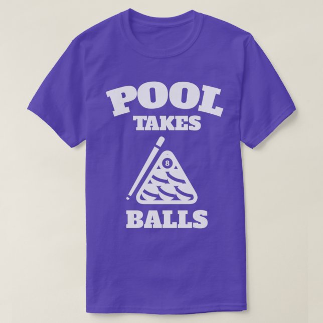 Camiseta Piscina leva bolas punny Pocket Billids (Frente do Design)