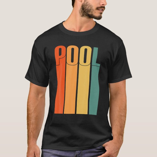 Camiseta Piscina Retro Vintage 70S Design 1970S Bilhar (Frente)