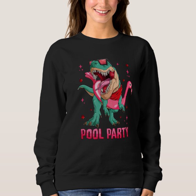 Camiseta Piscina Rex Com Flamingo Flamingo Rosa Vib De Verã (Frente)