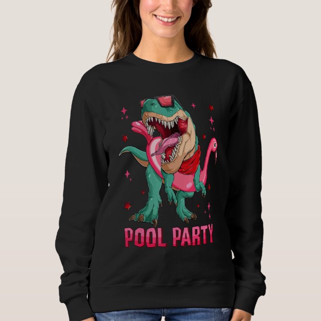Camiseta Piscina Rex Com Flamingo Flamingo Rosa Vib De Verã (Frente)