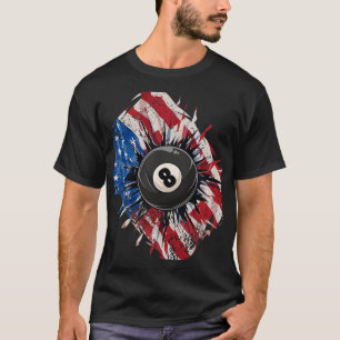 Camiseta Piscina Snooker Billiards Player 8 Ball Eua Americ