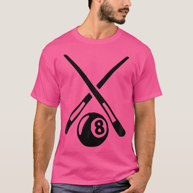 Camiseta Piscina Stick 8 Ball Billiards (Frente)