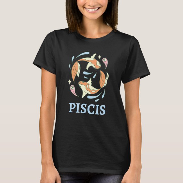 Camiseta Piscis Astrology Zodiac Sign Horoscope Fish Symbol (Frente)
