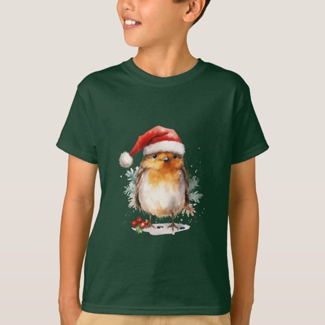 Camiseta Pisco-de-peito-vermelho-de-natal (Frente)