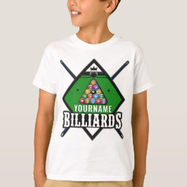 Camiseta Piso de Bilhar Personalizado NOME Suporte de Tacos