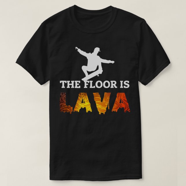 Camiseta Piso De Skate É Skate De Lava  (Frente do Design)