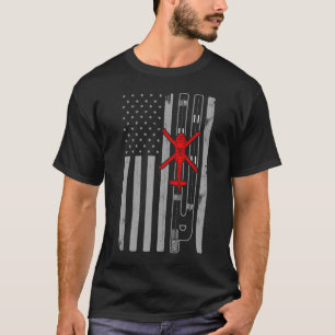 Camiseta Pista de Bandeira Americana do Helicóptero Militar