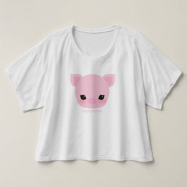 Camiseta pista de cana Buta-chan Cultivo feminino