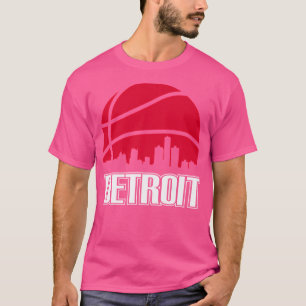 Camiseta Pistões Retro de Basquete Detroit City Skyline