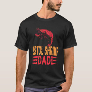 Camiseta Pistol Camarão Pai Humor Crustáceo para Nerd Marin