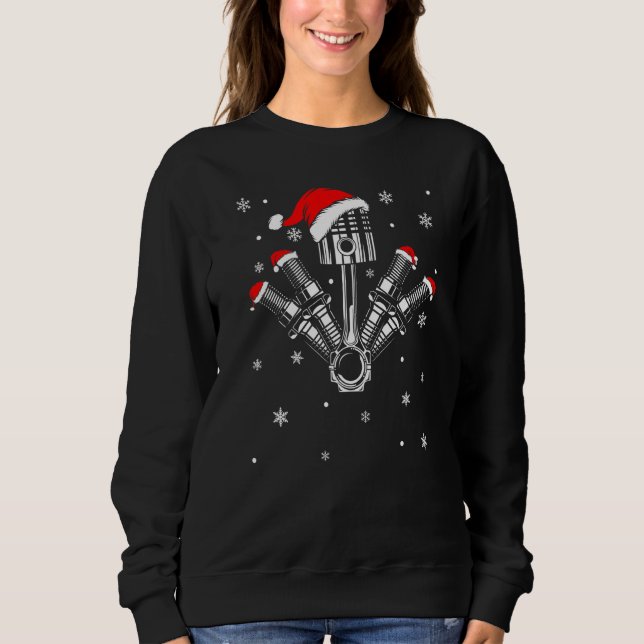 Camiseta Piston Auto Plug Santa Hat Car Mecânico Chris (Frente)
