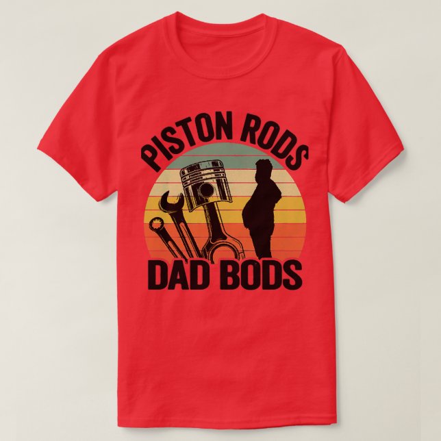 Camiseta Piston Rods Pai Bods Mecânico Engraçado (Frente do Design)
