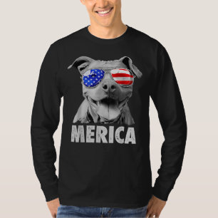 Camiseta Pit Bull 4 De Julho Merica Men American Flag Sung