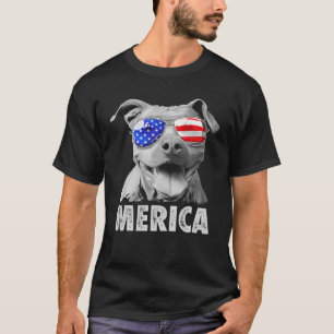 Camiseta Pit Bull 4 De Julho Merica Men American Flag Sung
