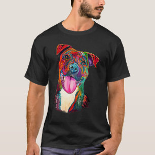 Camiseta Pit Bull Artístico Engraçado Bibble Bonitinho Doci