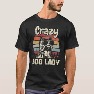Camiseta Pit Bull Cachorro Louco Lady Vintage Dia de as mãe