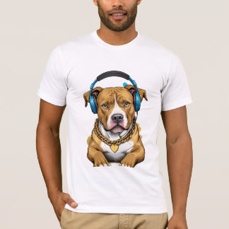 Camiseta Pit bull Dog and Music Love Men