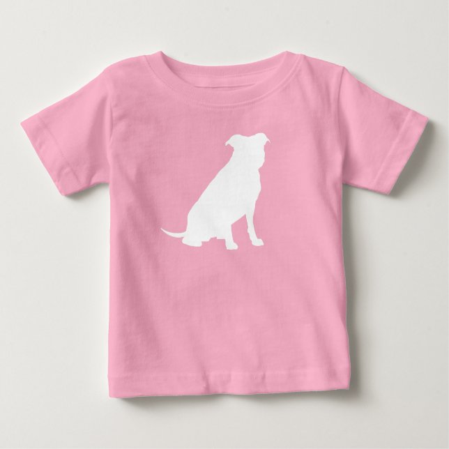 Camiseta Pit Bull Dog Chá de fraldas Pink Girl Pitbull (Frente)