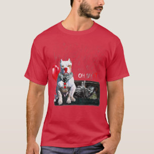 Camiseta Pit Bull Dog Clowe Oh Chuva Balão Engraçado Hallow