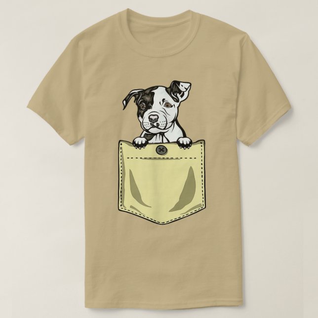 Camiseta Pit Bull Dog In Pocket Puppy Pitbull T Shirt (Frente do Design)