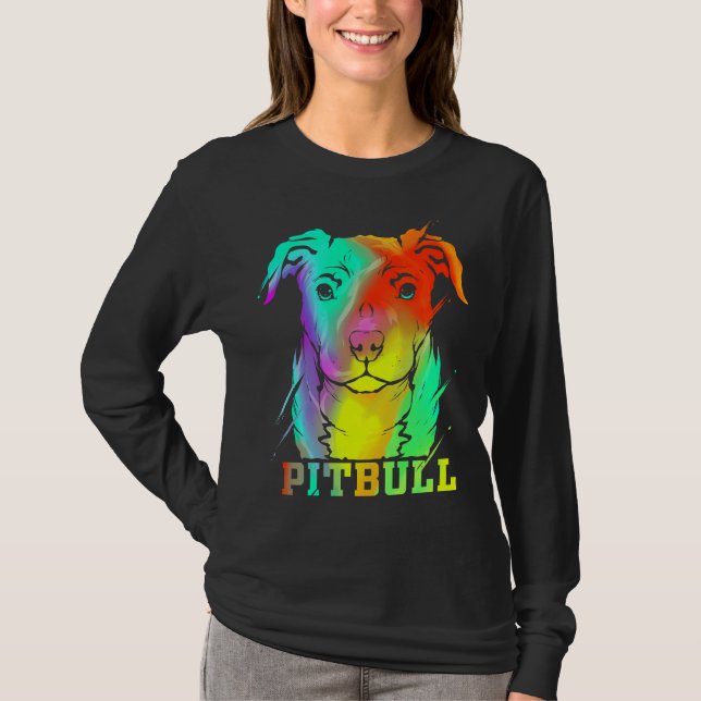 Camiseta Pit Bull Dog Lover Pitbull Trabalho de arte (Frente)