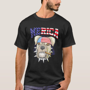 Camiseta Pit Bull Engraçado 4 De Julho Merica Homens Bandei