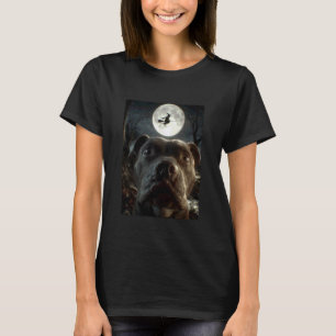 Camiseta Pit Bull Engraçado Engraçado Selfie Lua Cheia Brux