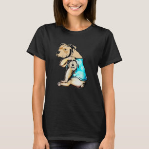 Camiseta Pit Bull Eu Amo Mamãe Tatuagem Cachorro Dia da Mãe