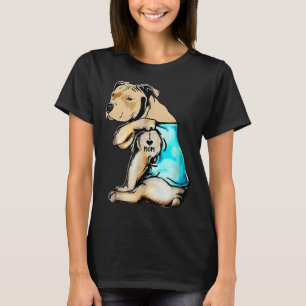 Camiseta Pit Bull Eu Amo Mamãe Tatuagem Dia da Mãe