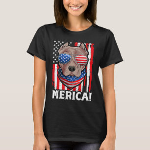 Camiseta Pit bull EUA Roupas Patrióticas para Cães Bandeira