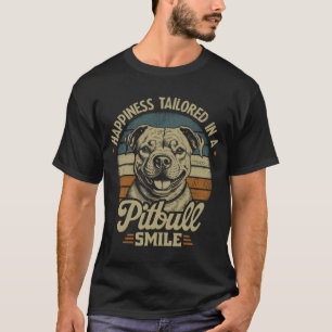 Camiseta Pit Bull, Felicidade Adaptada A Um Sorriso Pitbulo