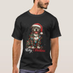 Camiseta Pit bull Felry Christmas Lights Santa Hat Xmas Sno<br><div class="desc">Pit bull Feliz Natal Luz Santa Hat Neve</div>