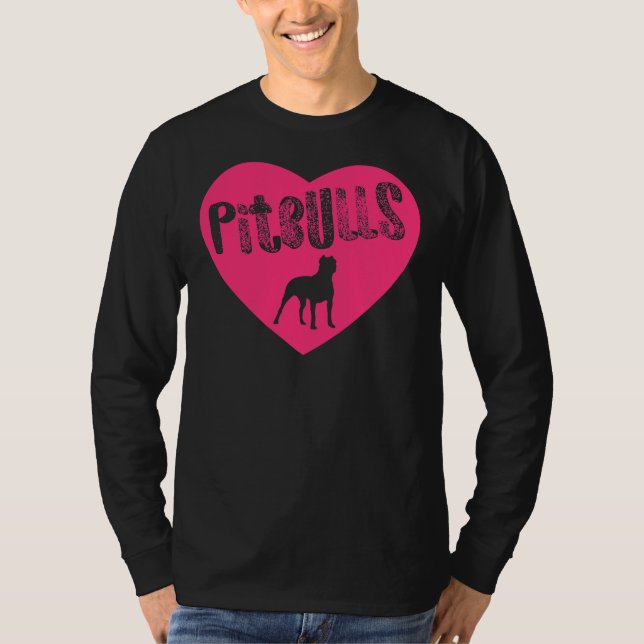 Camiseta Pit Bull Heart Pitbulls Rosa Transparente American (Frente)