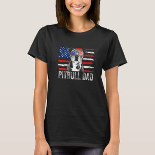 Camiseta Pit Bull Pai Americano Engraçado Bandeira American