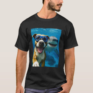 Camiseta Pit Bull Pit Bull Engraçado Cachorro Selfie com Tu
