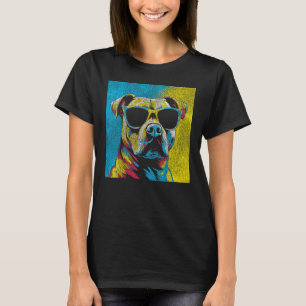 Camiseta Pit Bull Terrier Dog - Pop Art Retro Styl