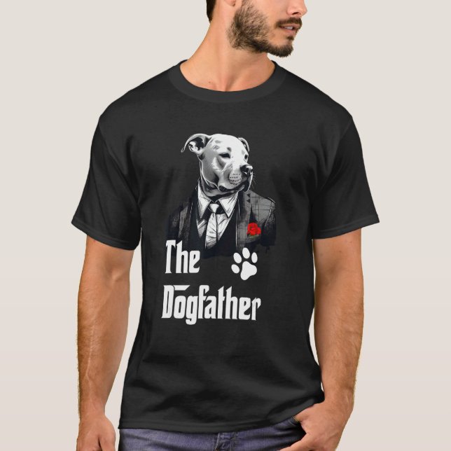 Camiseta Pit Bull Terrier Engraçado O Pai do Cachorro (Frente)