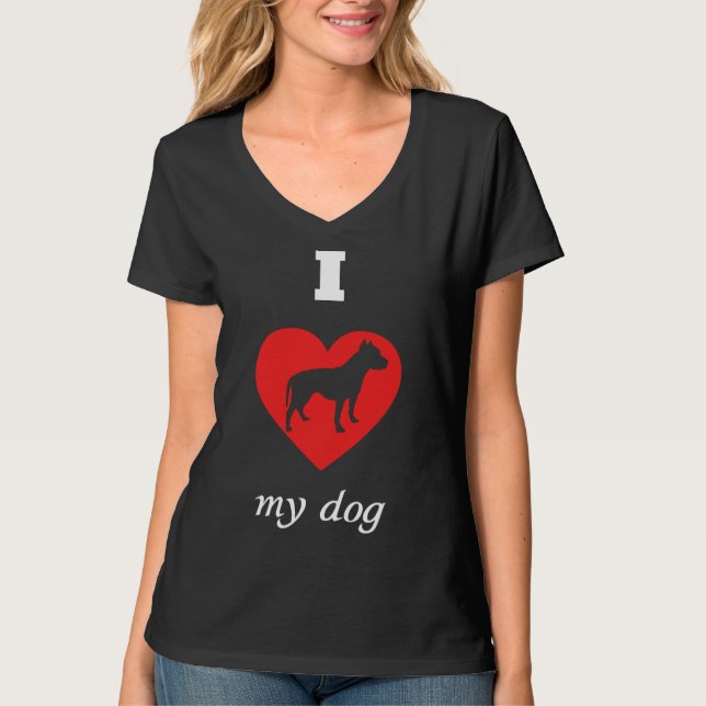 Camiseta Pit Bull Terrier I Love My og (Frente)